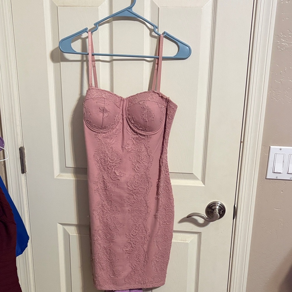 Haute Monde Blush Lace Dress